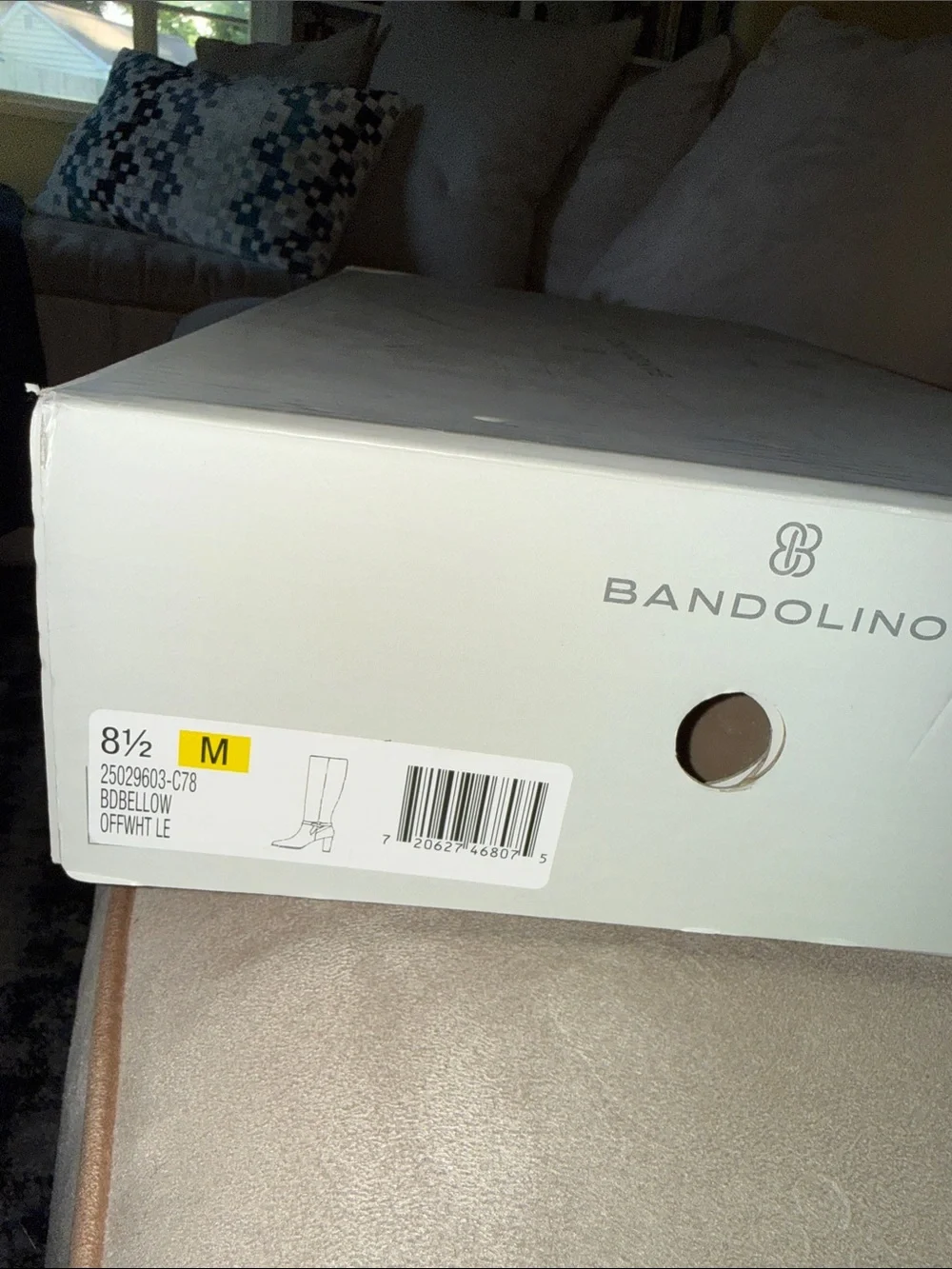 Bandolino Cream Over-The-Knee Leather Block Heel Boots